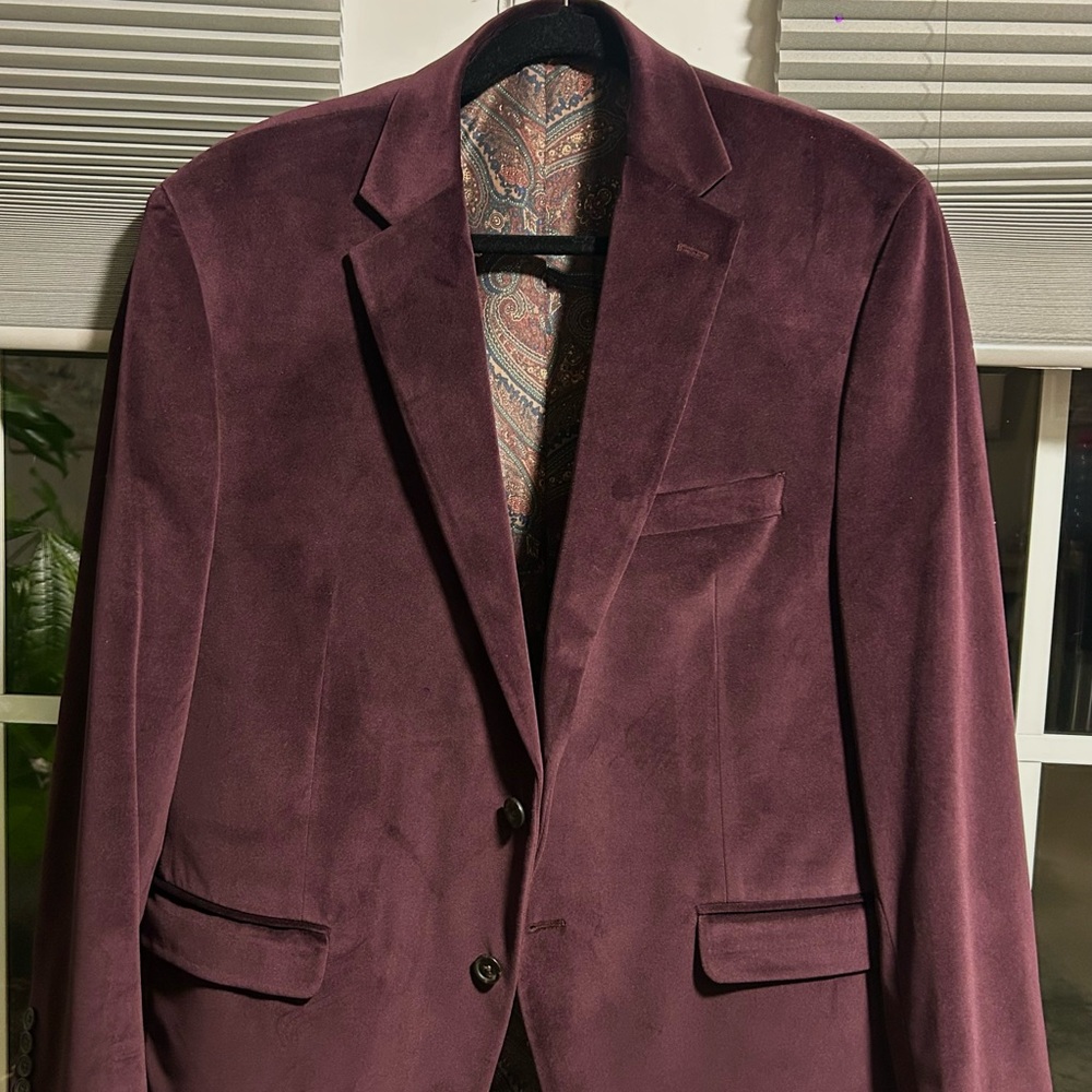 Ralph Lauren Men's Velvet Blazer in Deep Plum